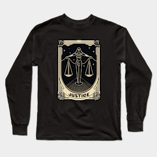 Justice Tarot Card Long Sleeve T-Shirt